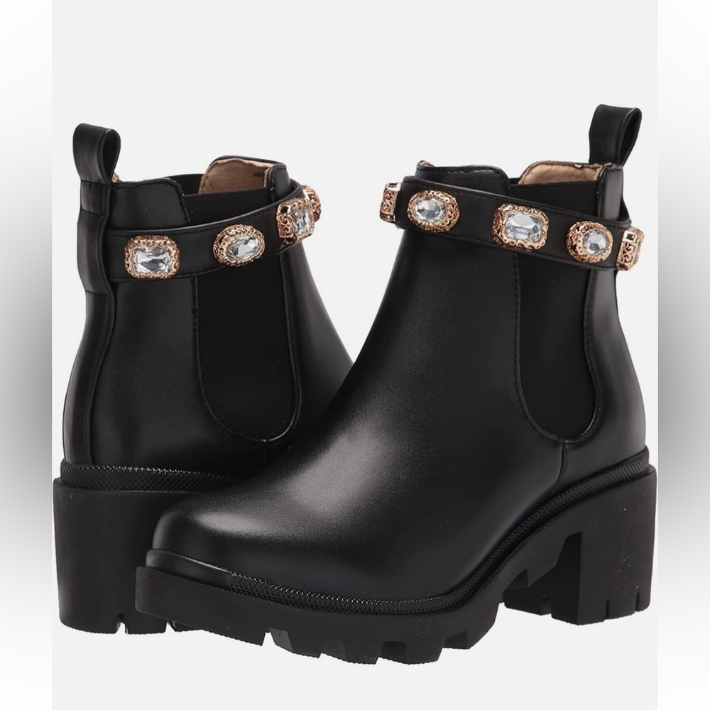 Black Ankle Boots with Embellishments